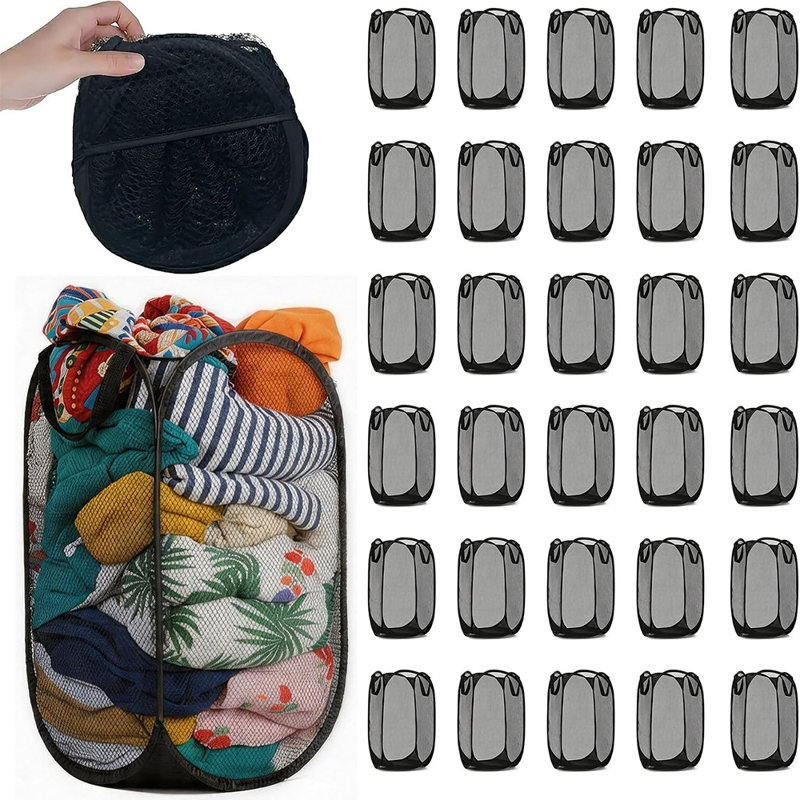 Panier à linge pliable commercial, grand panier à linge en maille avec cadre en acier et tissu Oxford, idéal pour les hôtels, les résidences étudiantes et la gestion immobilière