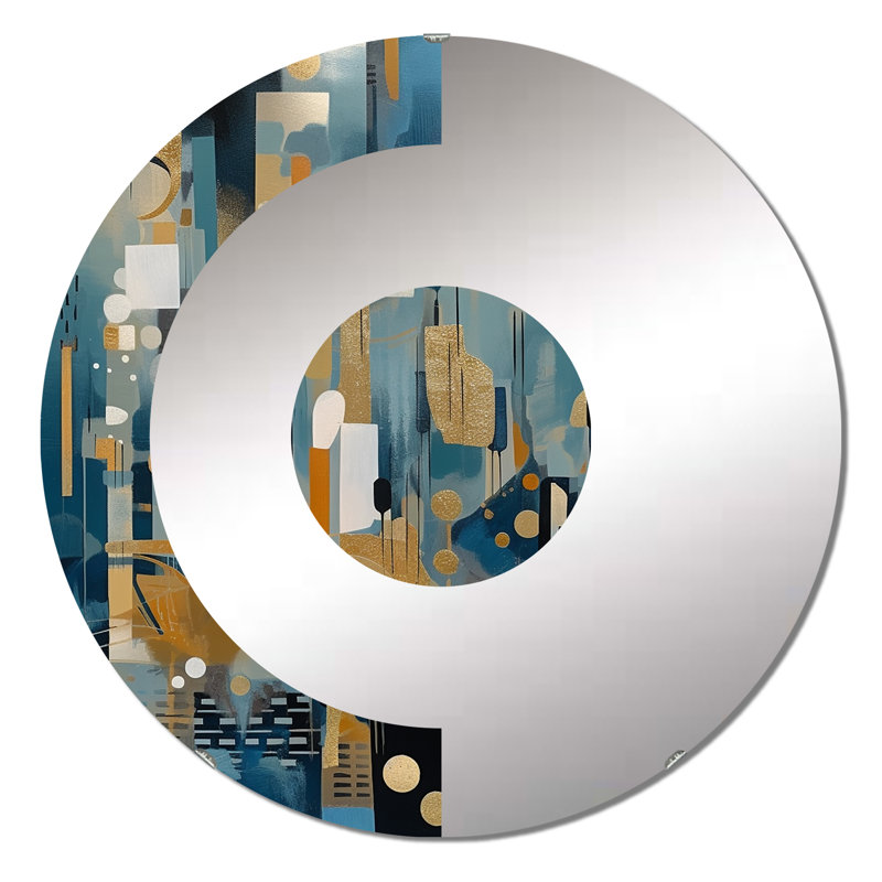 Velner - Miroir mural demi-cercle, 23,6 po x 23,6 po
