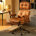 Bronze Frame/Suede Leather Light Brown Upholstery