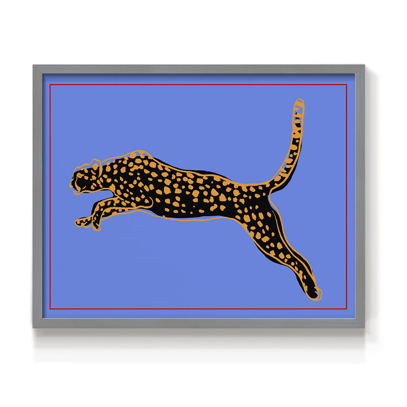 The Wild Leopard I -Framed Print - Restickable, H 8 po x l 10 po, Gris