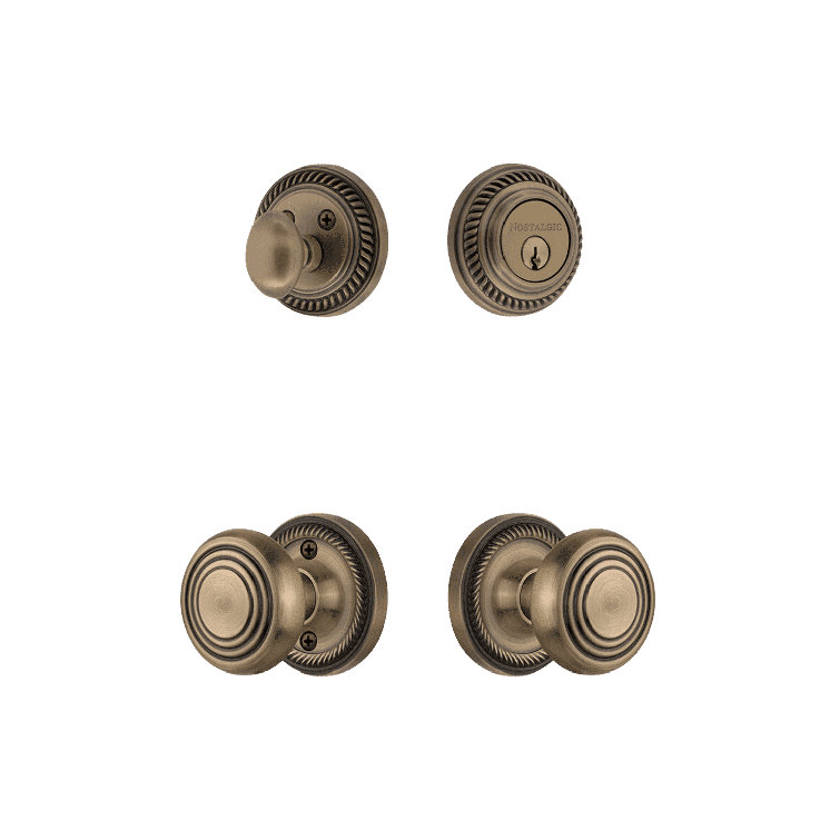 Nostalgic Warehouse Rope Rosette Entry Set with Deco Knob