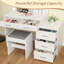 Ensemble de coiffeuse noire avec tabouret et miroir Malissia-1635138660