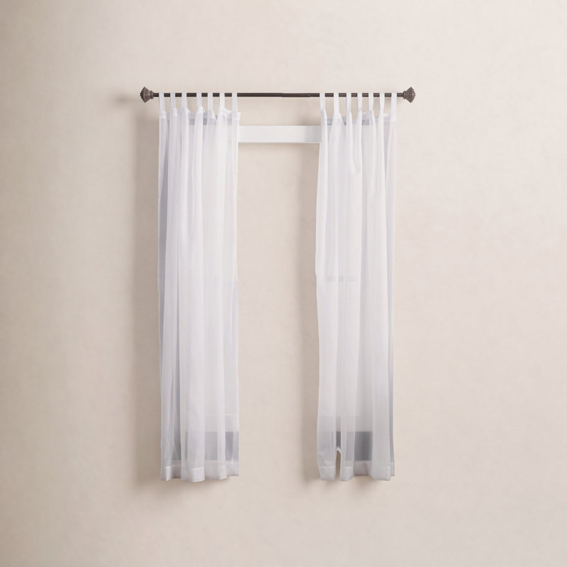 Panneau de rideau transparent en polyester, l 59 po x L 84 po, Blanc