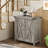 Farmhouse Sideboard Buffet Cabinet with Storage, Kitchen Cabinet with Adjustable Shelf and 2 Barn Doors, Modern Wooden Storage Cabinet for Living Room, Dining Room, Gray-993133954