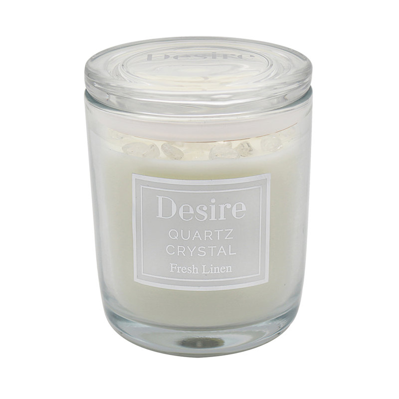 Fresh Linen Scented Jar Candle with Glass Holder