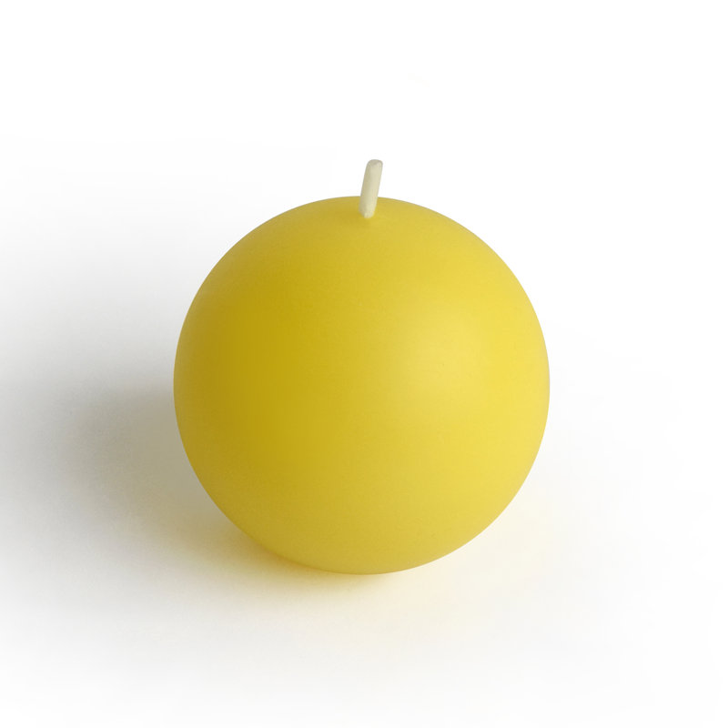 Bougie fantaisie citronnelle, Jaune, Diamètre de 2 po, Ensemble de 12
