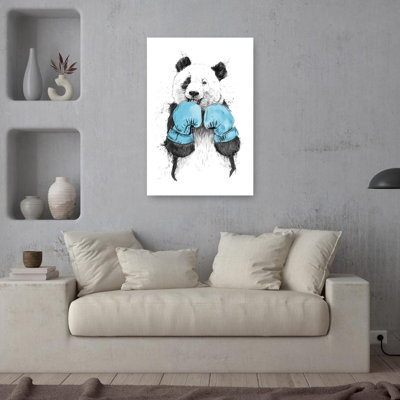 Panda Boxer Contemporary Bear Panda Forest Wall Art Print