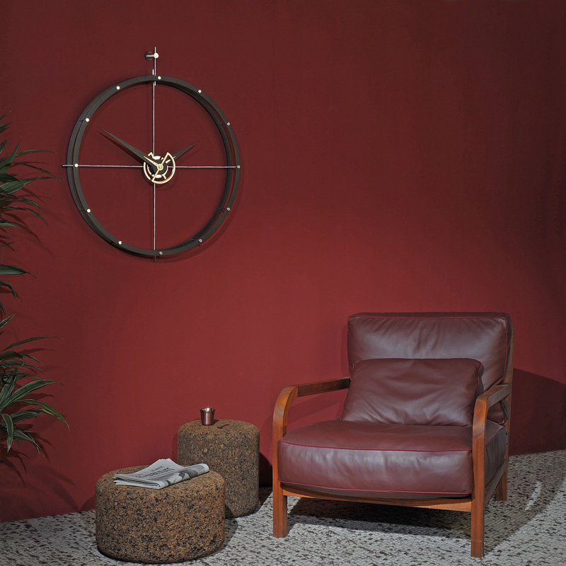 Wood Analog Wall Clock, Calabo / Chrome
