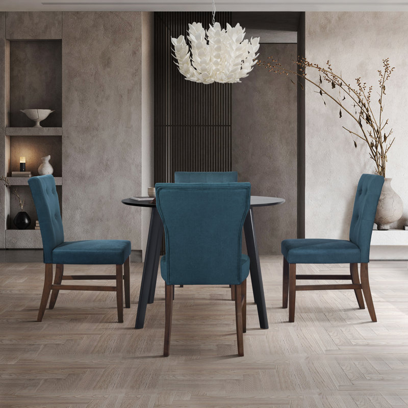Ensemble de salle à manger Ast ronde 41,73 po, Bleu