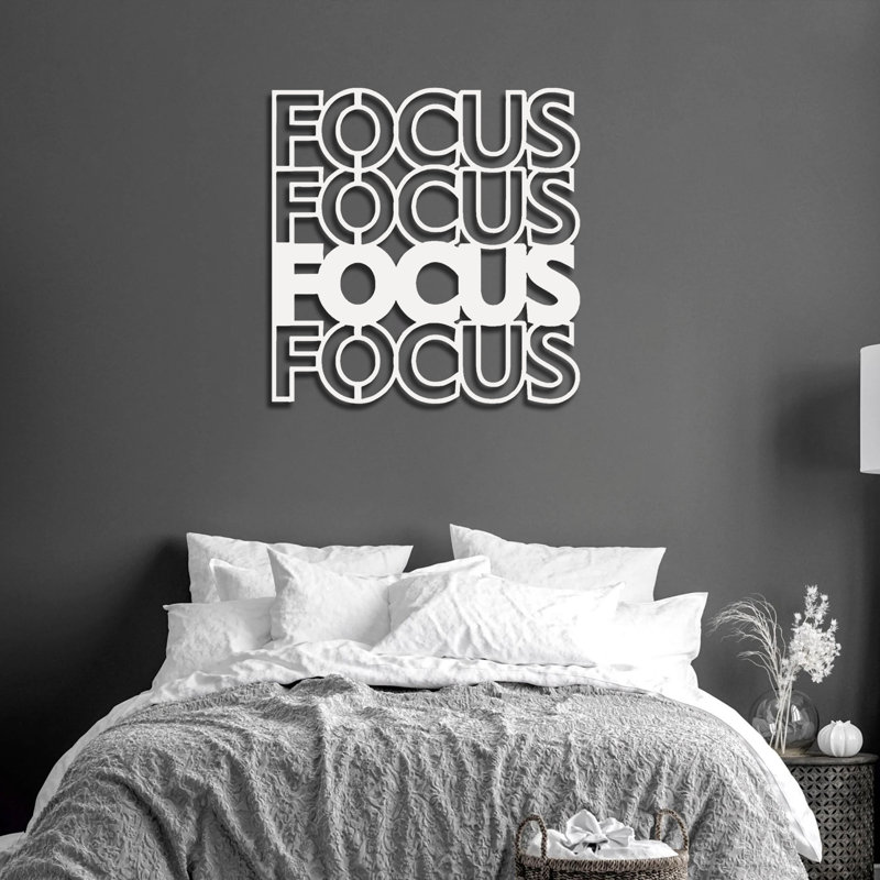 Focus, art mural, 24" H x 24" W x 1" D, White