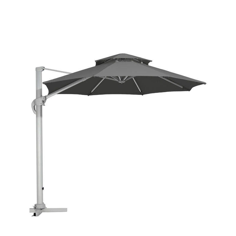 Beeta 132'' All-Aluminum Cantilever Umbrella, Grey