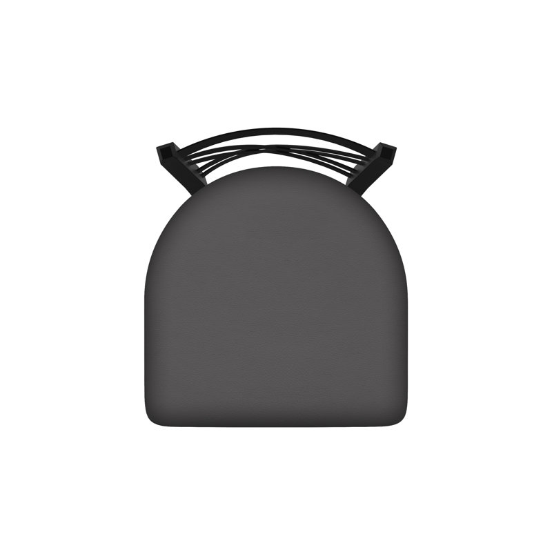 Catalina 18'' H Upholstered Metal Side Chair, Black Wrinkle, Vinyl-Canter Storm