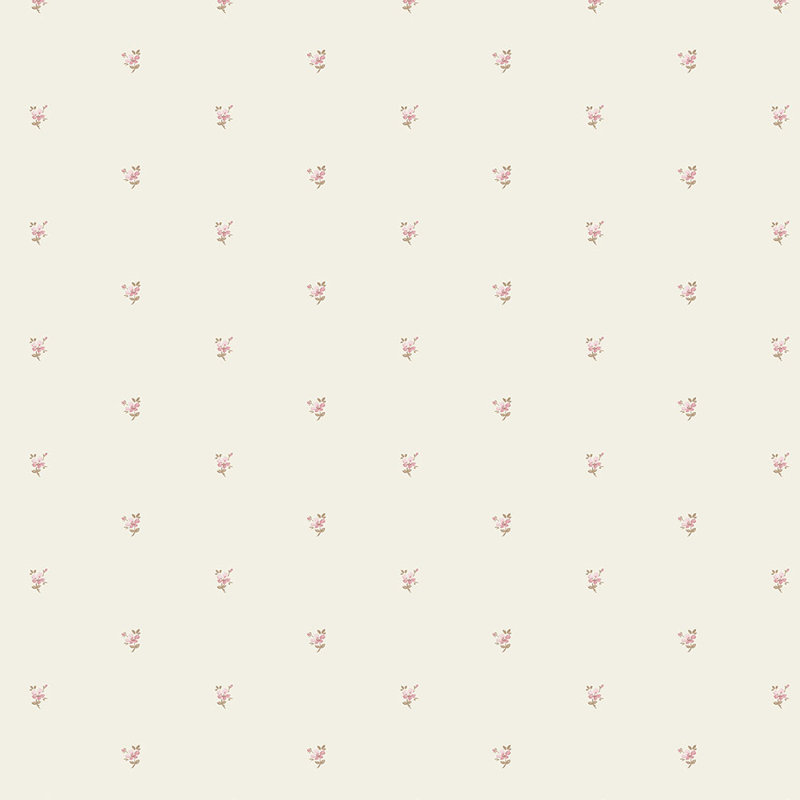Papier peint mini marguerites 32,7 pi x 20,5 po Amaranthine, Beige / rouge / brun