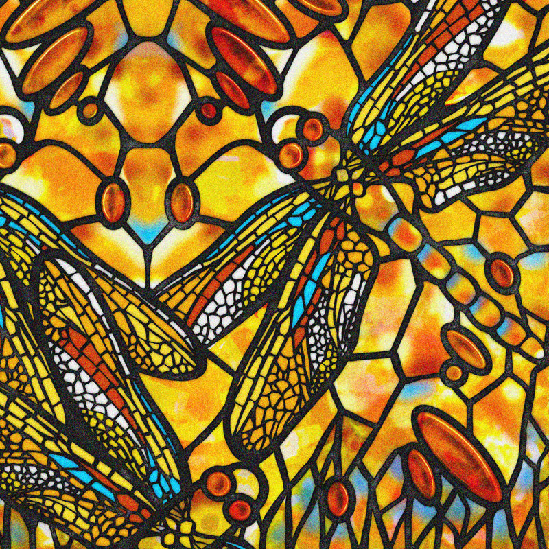 Adhésif décoratif libellule, Yellow