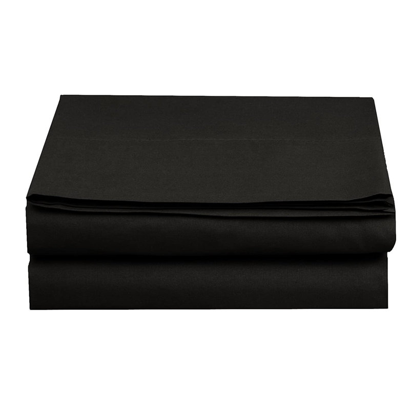 Drap-housse en microfibre Luxury Hospitality - doux, hypoallergénique et infroissable, Drap-housse de taille double, Noir