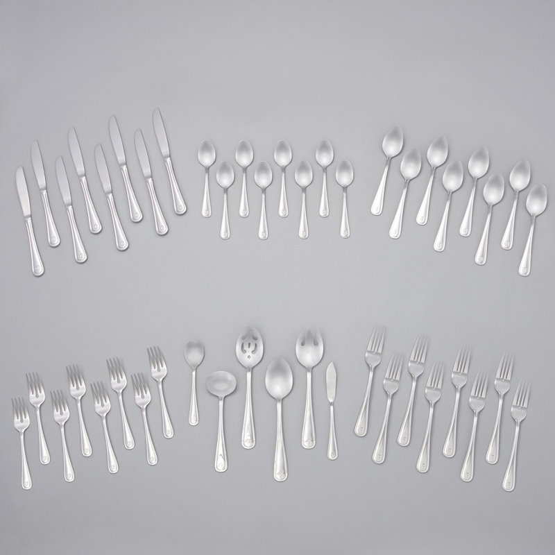 Ensemble de couverts 46 pièces en acier inoxydable 18/10 Marina, service pour 8, Q
