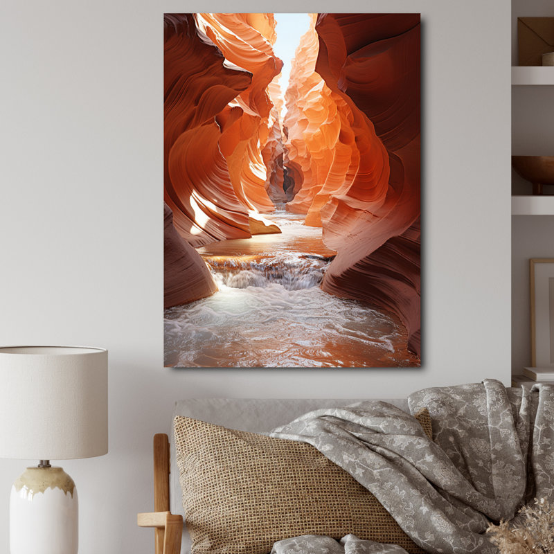 Beige orange canyon mirage sur toile, H 40 po x l 30 po x P 1,5 po, Toile tendue