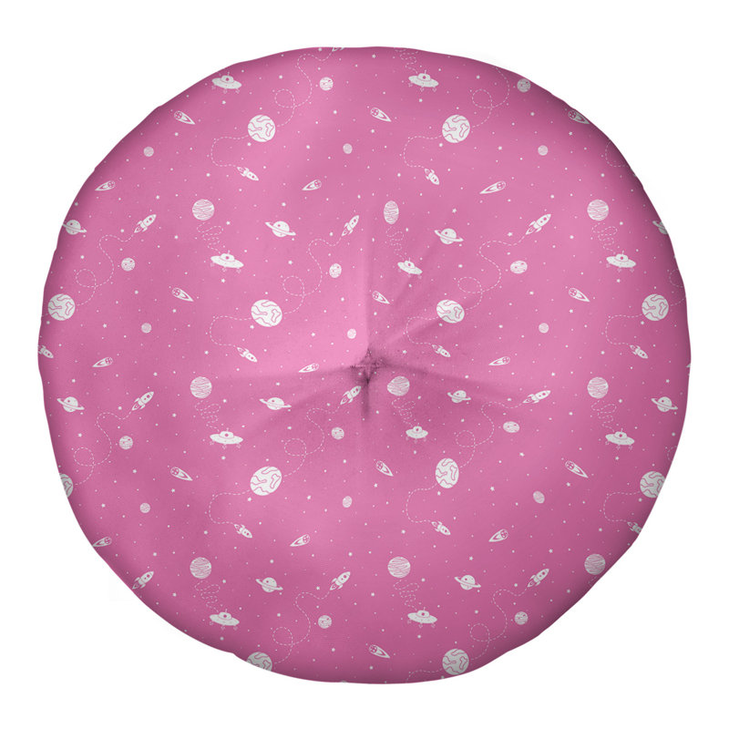 Oreiller de sol touffeté rond Katelyn Elizabeth, 26 po x 26 po, Rose
