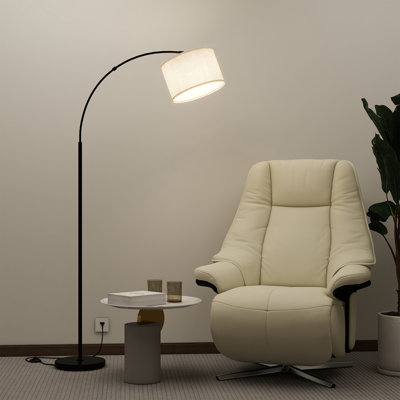 Floor Lamp for Living Room,Arc Floor Lamp and 3 Color Temperature LED Bulb, 75?Height Tall Lamp,Metal Standing Floor Lamps for Living Room, Bedroom and Office(Black)