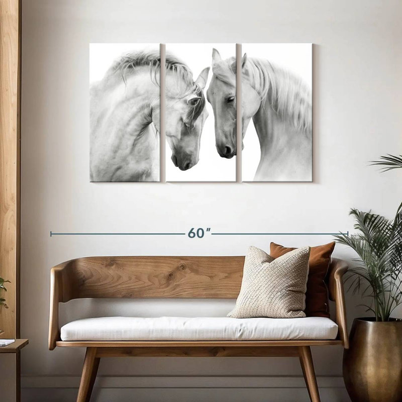 Chevaux courtisant, H 28 po x l 45 po