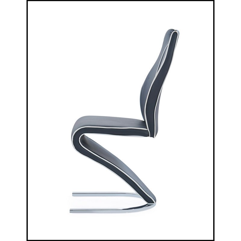 CHAISES ANNE GRISE (ensemble de 2) - Design élégant en zigzag pour un confort moderne et polyvalent, Gris