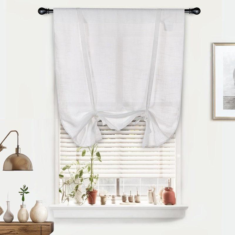 Semi Sheer Curtain Single Panel, 25" W x 47" L