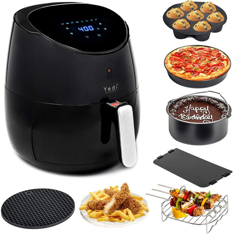 Yedi Houseware 3.7 Litter Total Package Air Fryer, Deluxe Accessory Kit,  Recipes