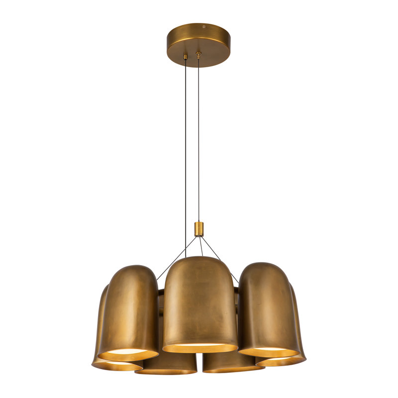 Lustre 20 po Bell, Laiton, Laiton rétro