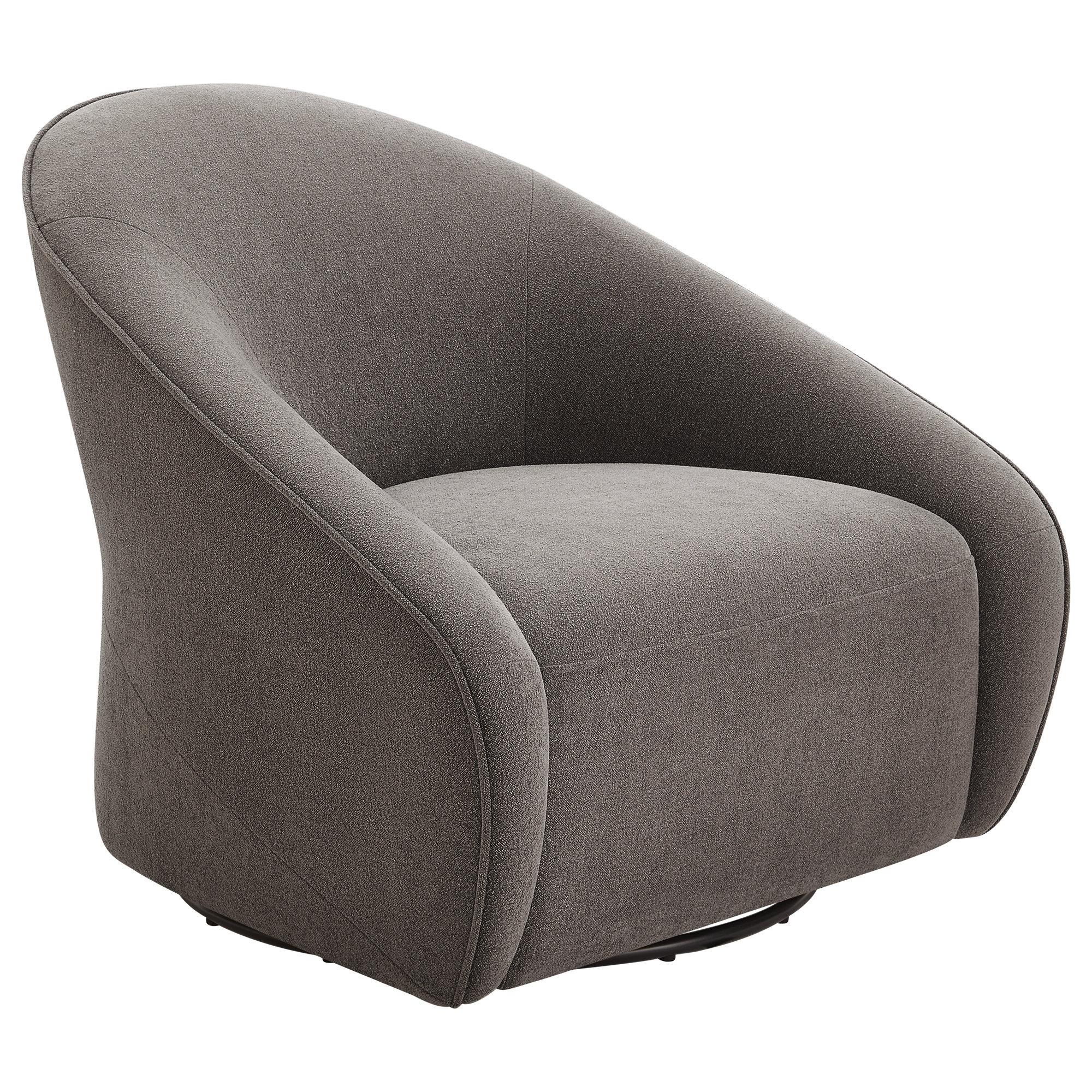Miley Oversized Upholstered Swivel Accent Chair, Elite Ash