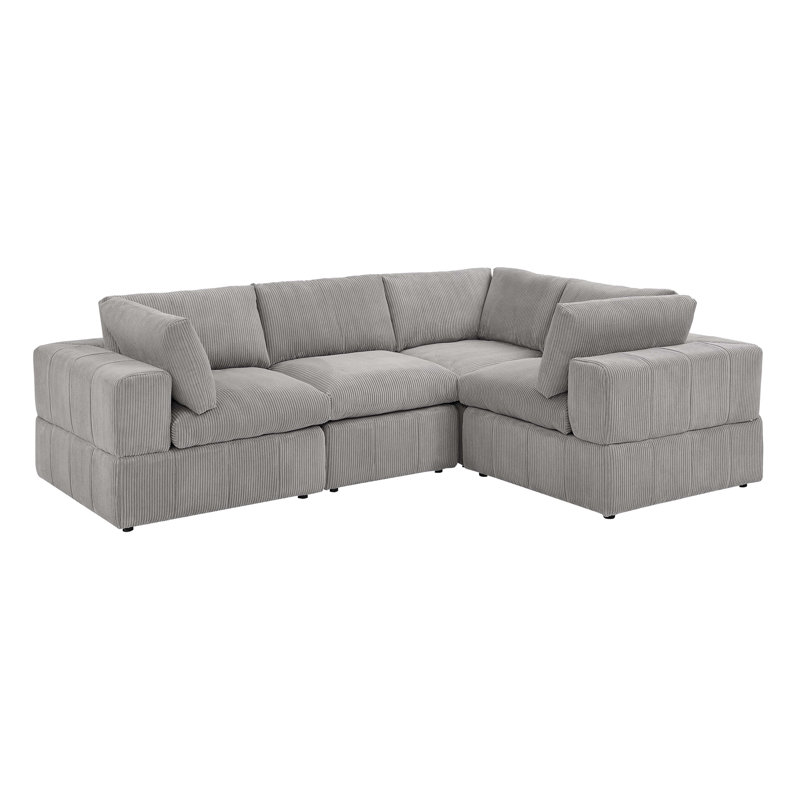 Canapé modulaire réversible large Areeba, Gris clair, H 34 po x l 108,5 po x P 79 po
