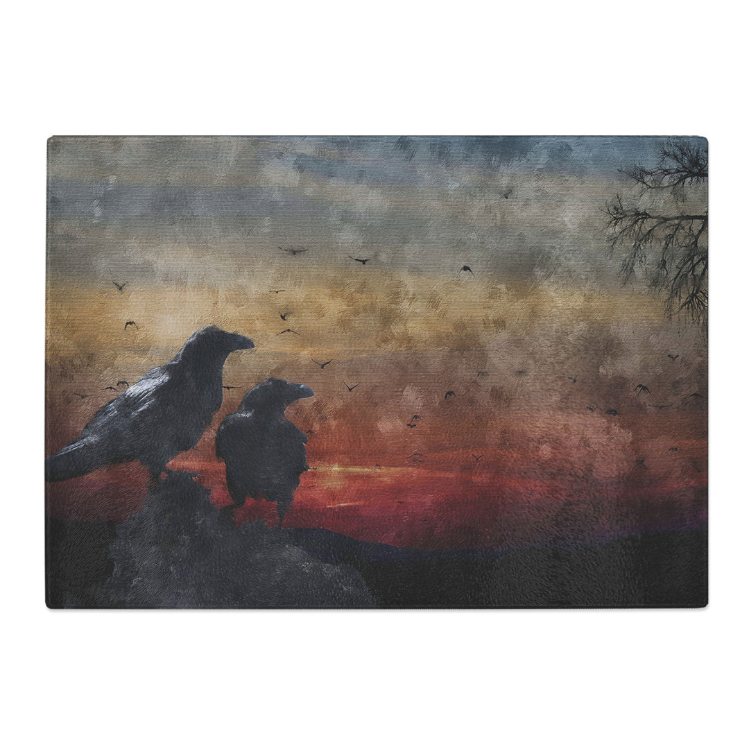 Crows at Sunset Painting Chopping Board