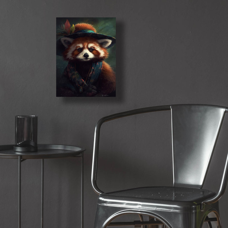 Art mural en verre Gypsy Red Panda par Momart, H 16 po x l 12 po x P 0,13 po