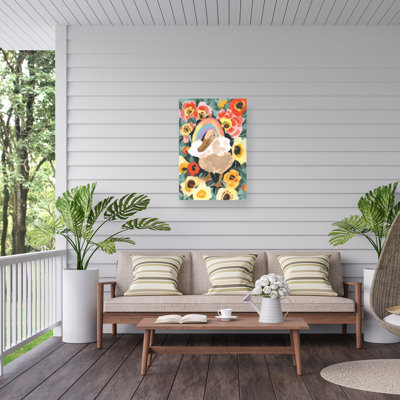 Canard bolognaise avec arc-en-ciel sur toile