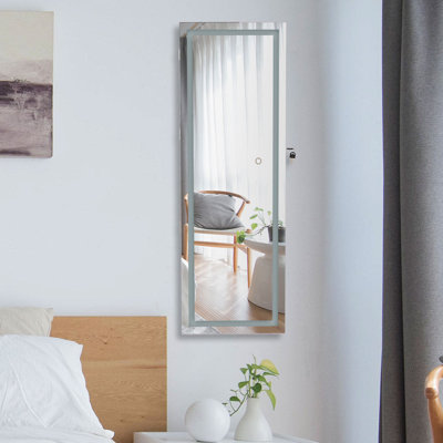 Armoire à bijoux avec porte et écran tactile à DEL tactile Cassell