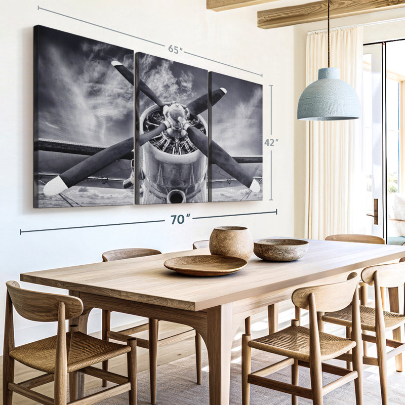 "Four Blade Propeller Monicol" sur toile, H 42 po x l 65 po