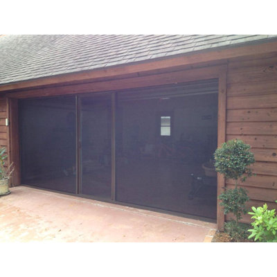 8' High Xtra Wide Garage 18'W x 8'H Garage Door Screen with Passage Door