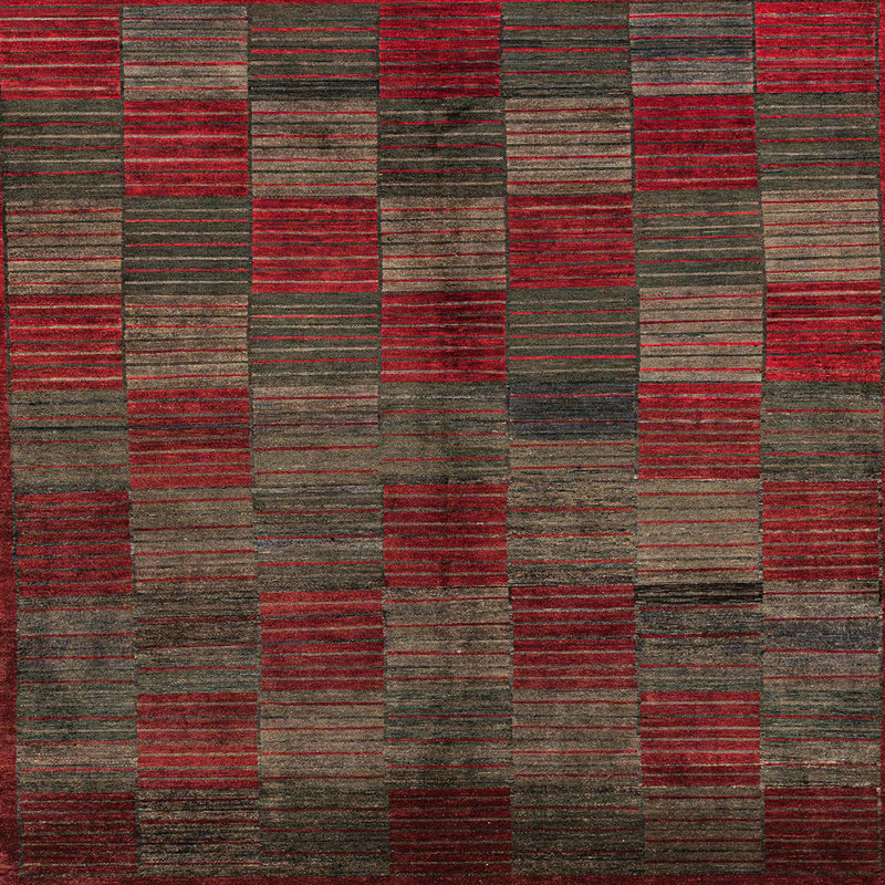 Tapis abstrait moderne 4225, Carré 7 pi