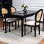 Chaises de salle à manger avec dossier en rotin et structure en bois massif French Country-800072902-800072901