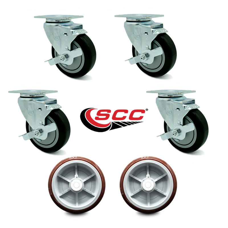 4-Piece Polyurethane Caster Set