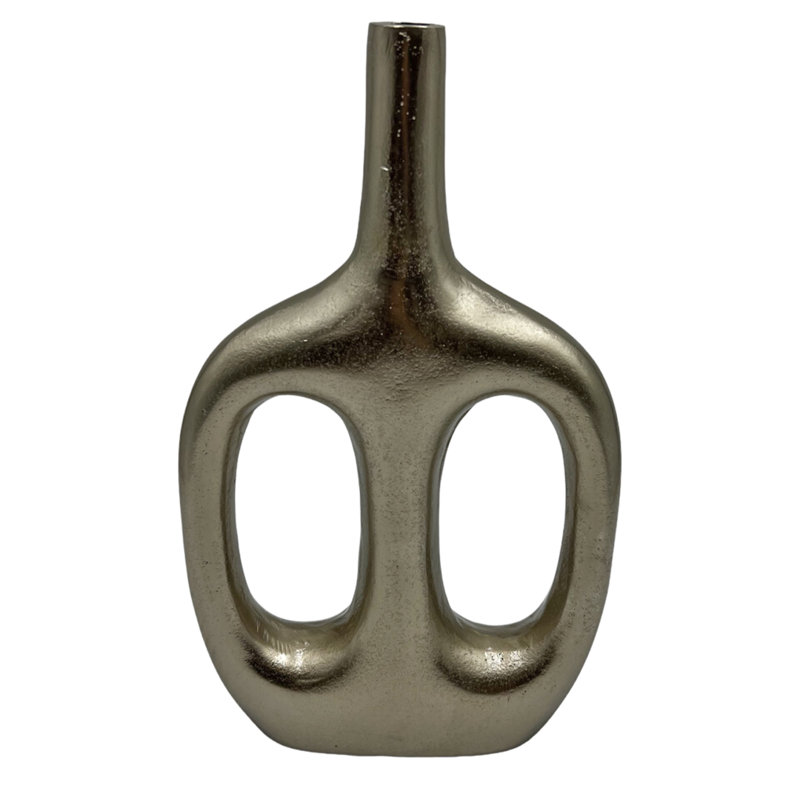 Kiern Handmade Aluminum Table Vase, Silver