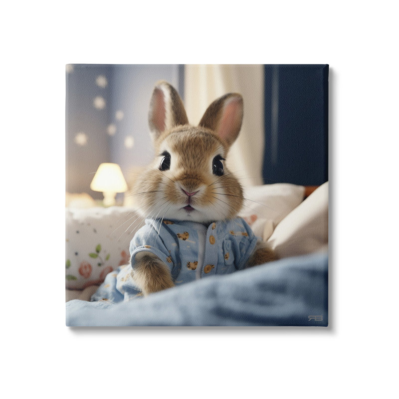 "Bunny In Pyjamas" par RB sur toile, H 24 po x l 24 po