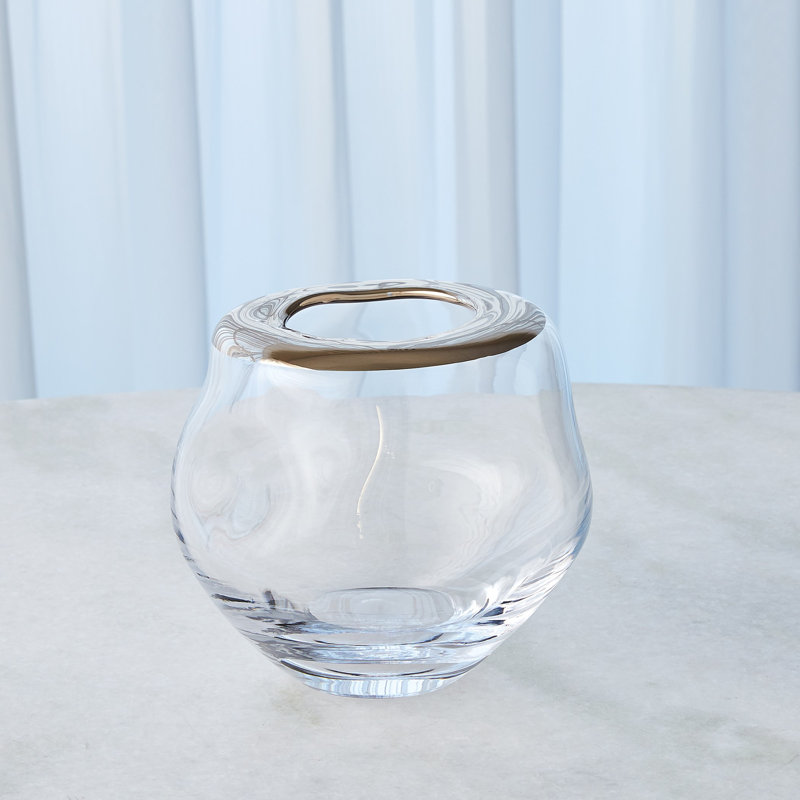 Vase-Sm organique, Transparent / platine