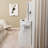 29.2" Small Size Left Drawer Desktop Vanity Table with Cushioned Stool and Power Station,Sliding LED Mirror-1778294772