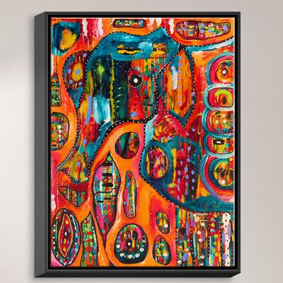 Abstract Elephant' Framed Oil Painting Print on Wrapped Canvas -  DiaNoche Designs, CANB-MicheleFaussAbstractElephant6