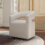 Chaise rembourrée Performance en tissu avec roulettes cachées-1210429690