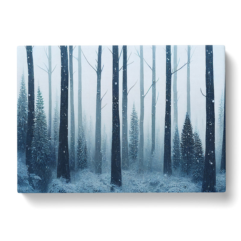 Winter Forest Pine Trees Vol.3 - Wrapped Canvas, 40cm H x 60cm W x 3cm D