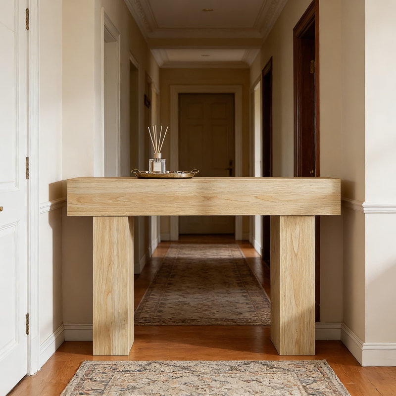 Console de 63 pouces de style campagnard pour l'entrée et le salon, table de canapé étroite derrière le canapé, conception en bois robuste pour le couloir, vestibule, assemblage facile