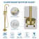 Double Handle Floor Mounted Freestanding Tub Filler Faucet with Handshower
