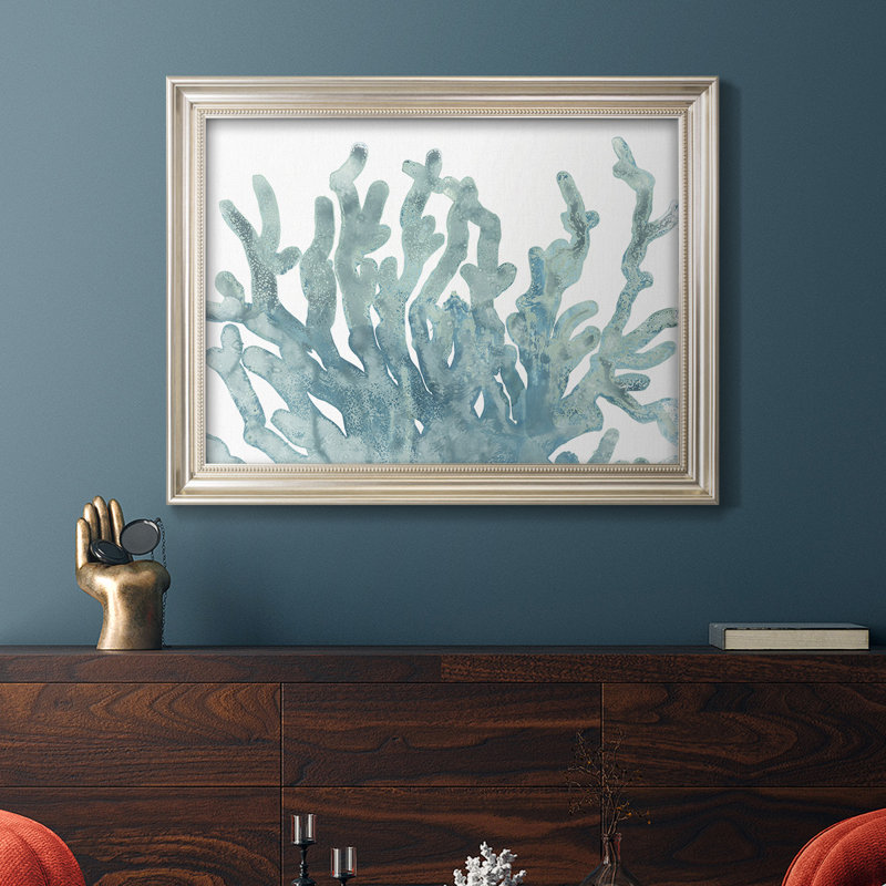 Blue Macro Coral III - reproduction d'art sur toile encadrée, H 23 po x l 32 po x P 2,5 po