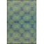 Tapis lavable moderne à motif floral rond vert-411244019